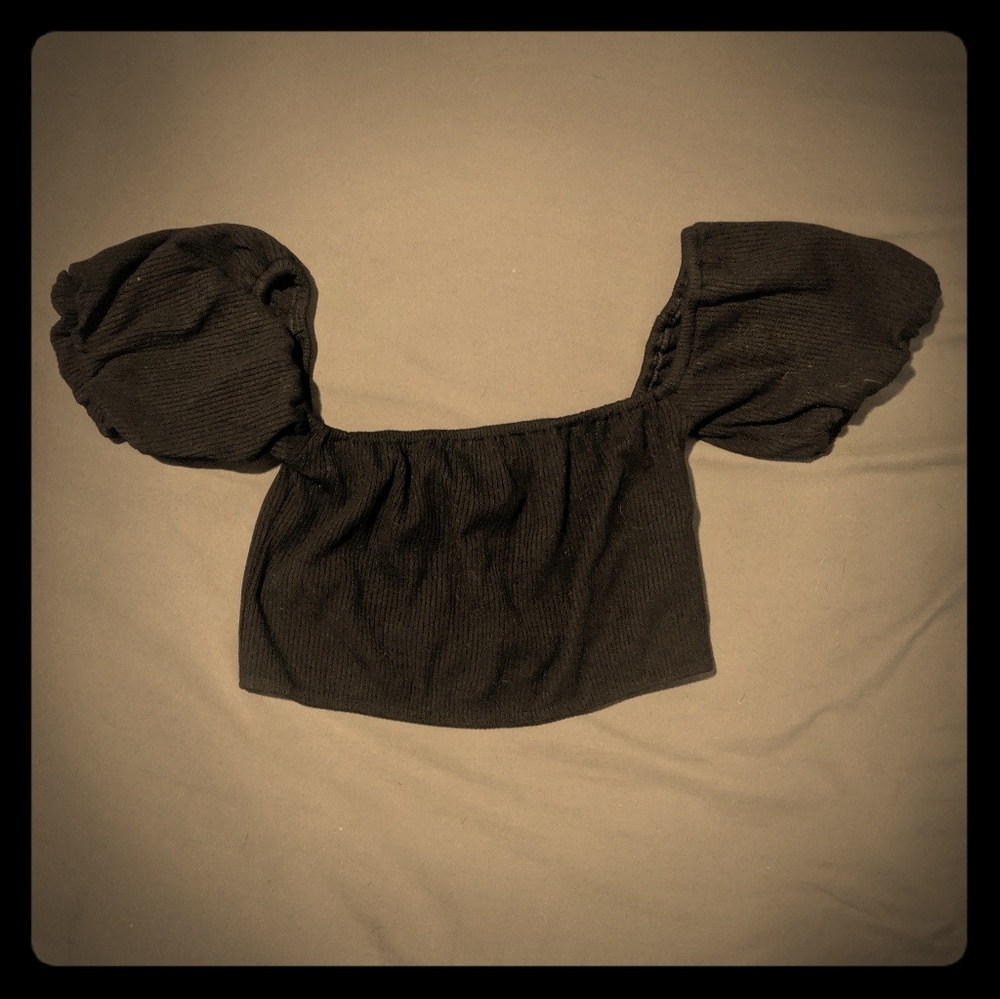 Reformation black crop top